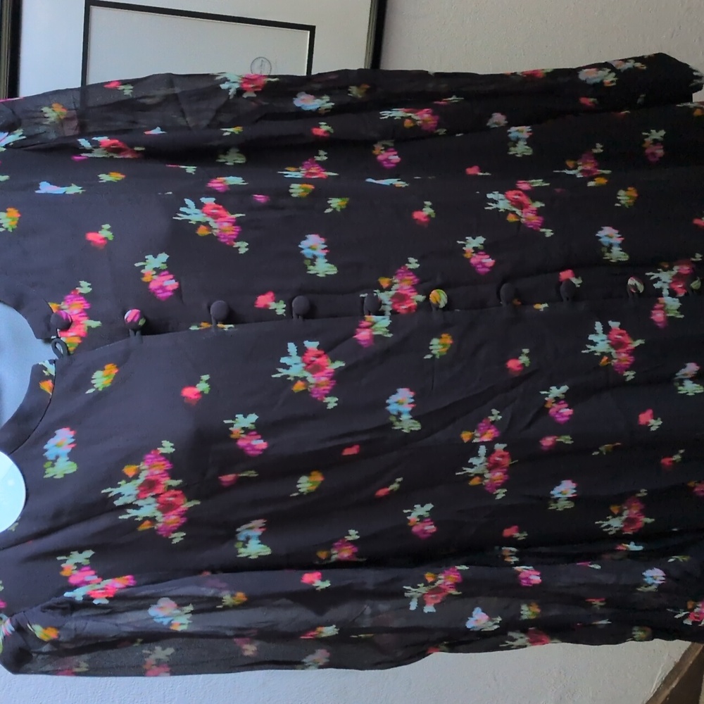 🍋✨ NWT Hill House Cindra Dress In Black Ikat Floral Size XL - Picture 6 of 6
